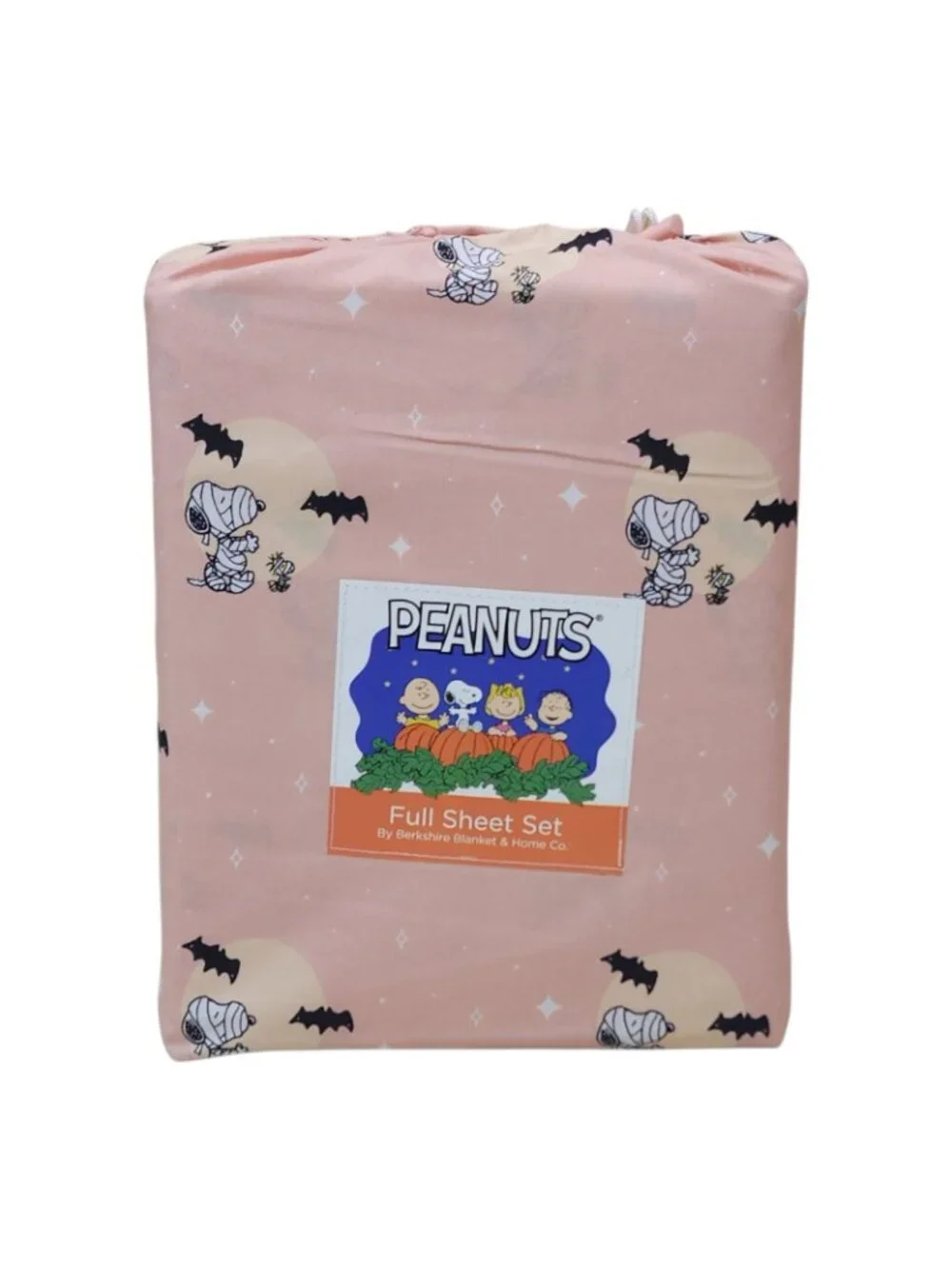 Peanuts Snoopy Full Sheet Set By Berkshire Pink Halloween Bats Ghosts Fall